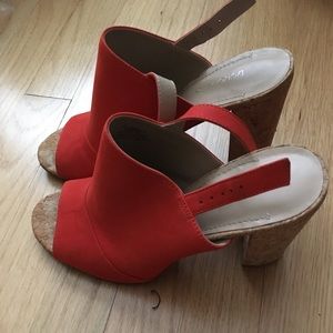 BCBGeneration open toe sandals with cork heels